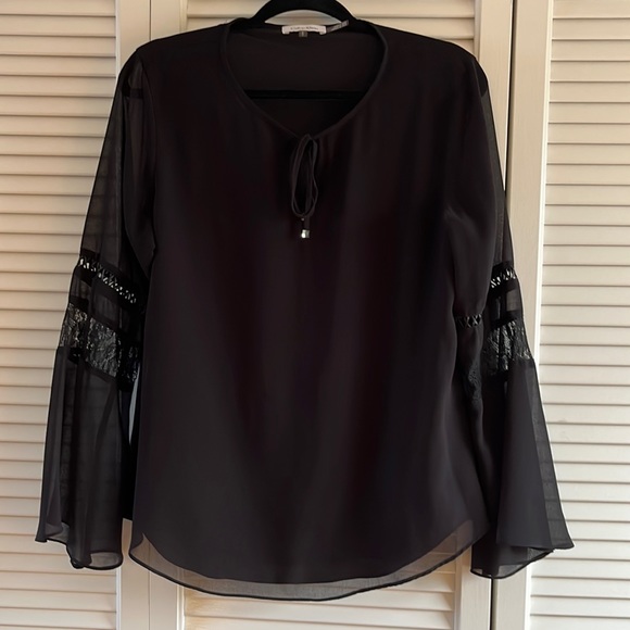 Calvin Klein Womens Hooded Bell Sleeve Top Green Size Large main image 1